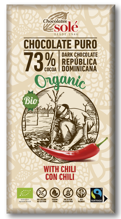 Bio Hořká čokoláda s chilli 73%