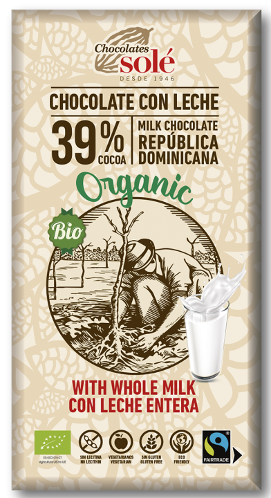 BIO Mléčná čokoláda 39%